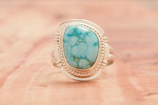 Genuine Kingman Turquoise Sterling Silver Ring